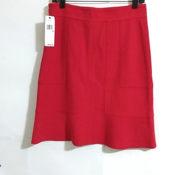 DKNY RED A-LINE SKIRT NWT SIZE 6 - Picture 6 of 12